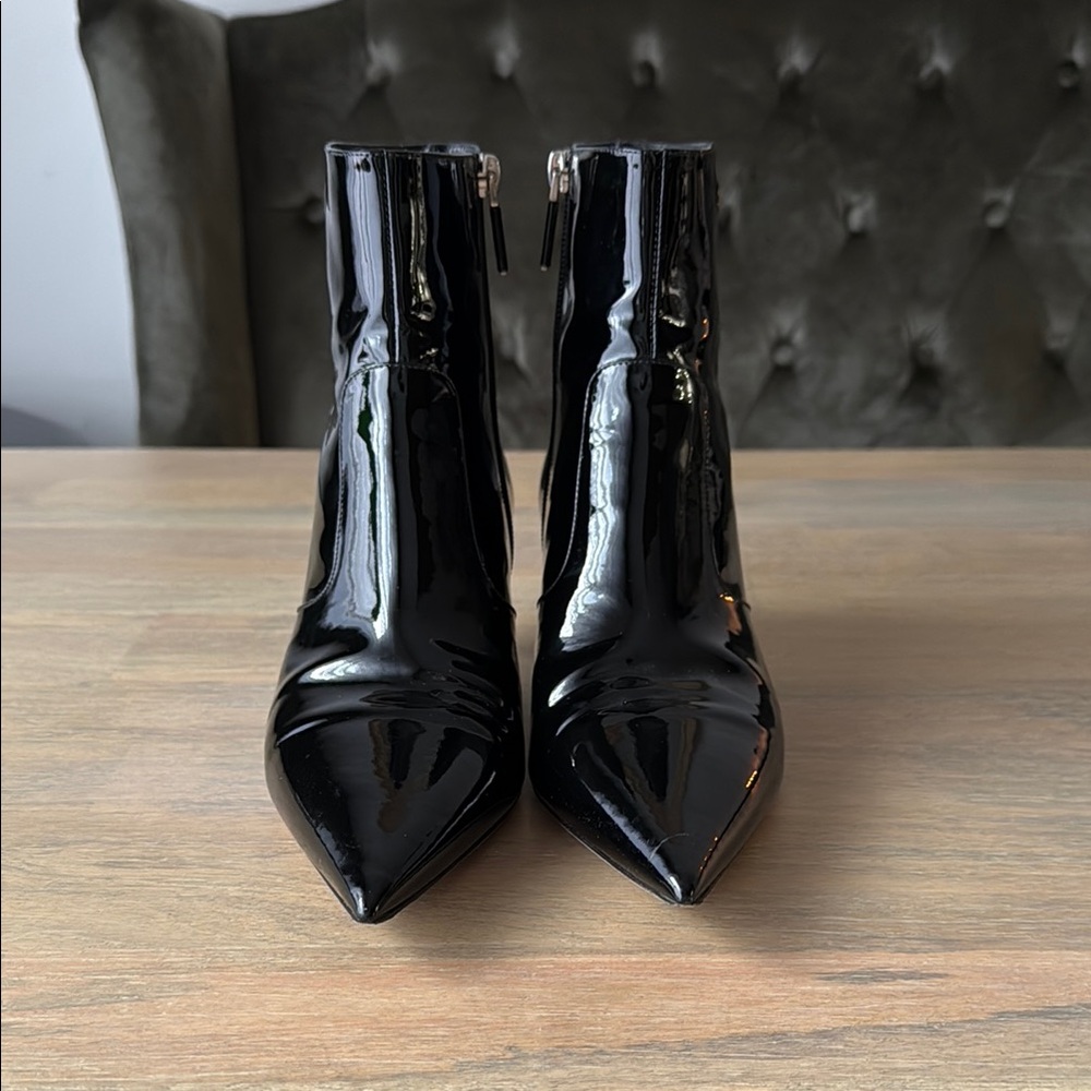 Christian Dior Patent Leather Black Ankle Boots EU 38.5